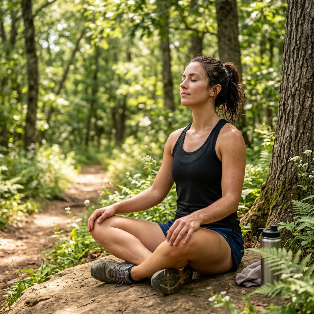 An athlete resting after a workout taking deep calm breaths