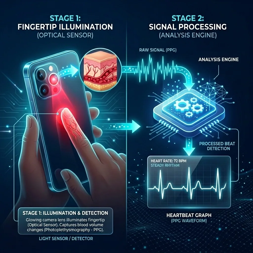 PPG Signal Processing Stages diagram